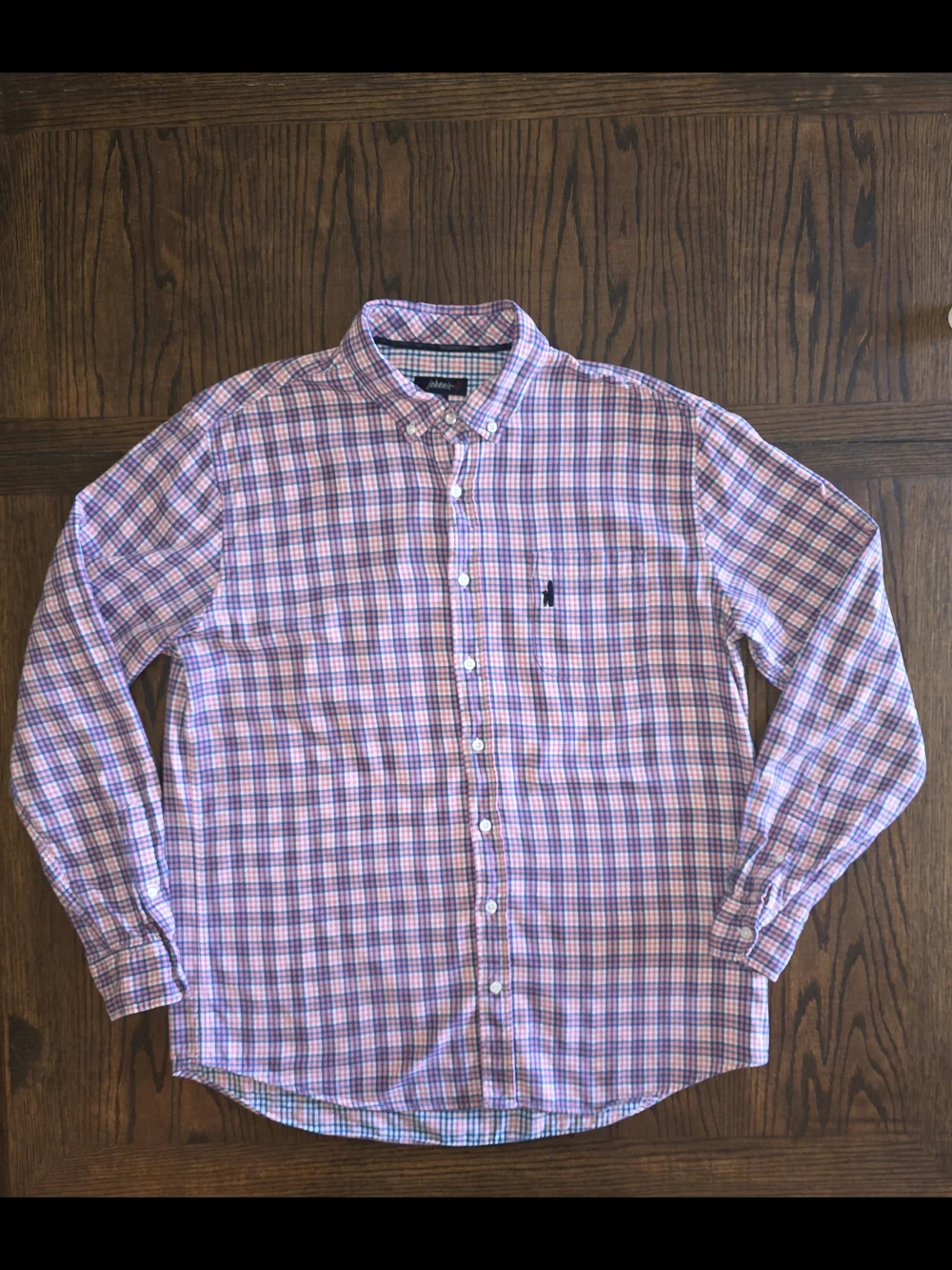 johnnie-O Pink & Blue Plaid Button-Down Shirt